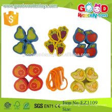 Grânulos de corda de madeira brinquedos engraçados diy de frutas brinquedos de contas brinquedos educativos madeira diy talão